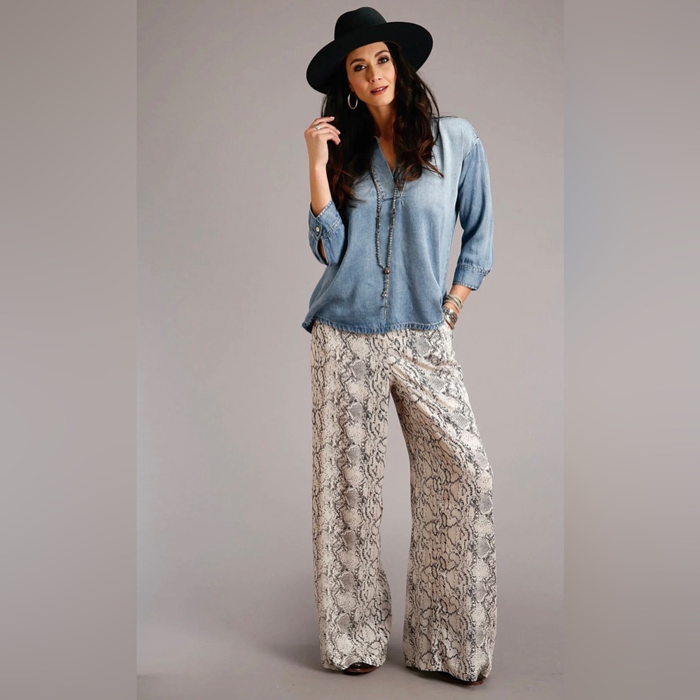 Stetson Womens Snake Skin Rayon/Nylon Herringbone Trousers